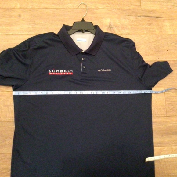 Columbia Men Tall Size XLT Polo Omni Wick PFG Blue Short Sleeve Utilizer AT0126 - Picture 7 of 8